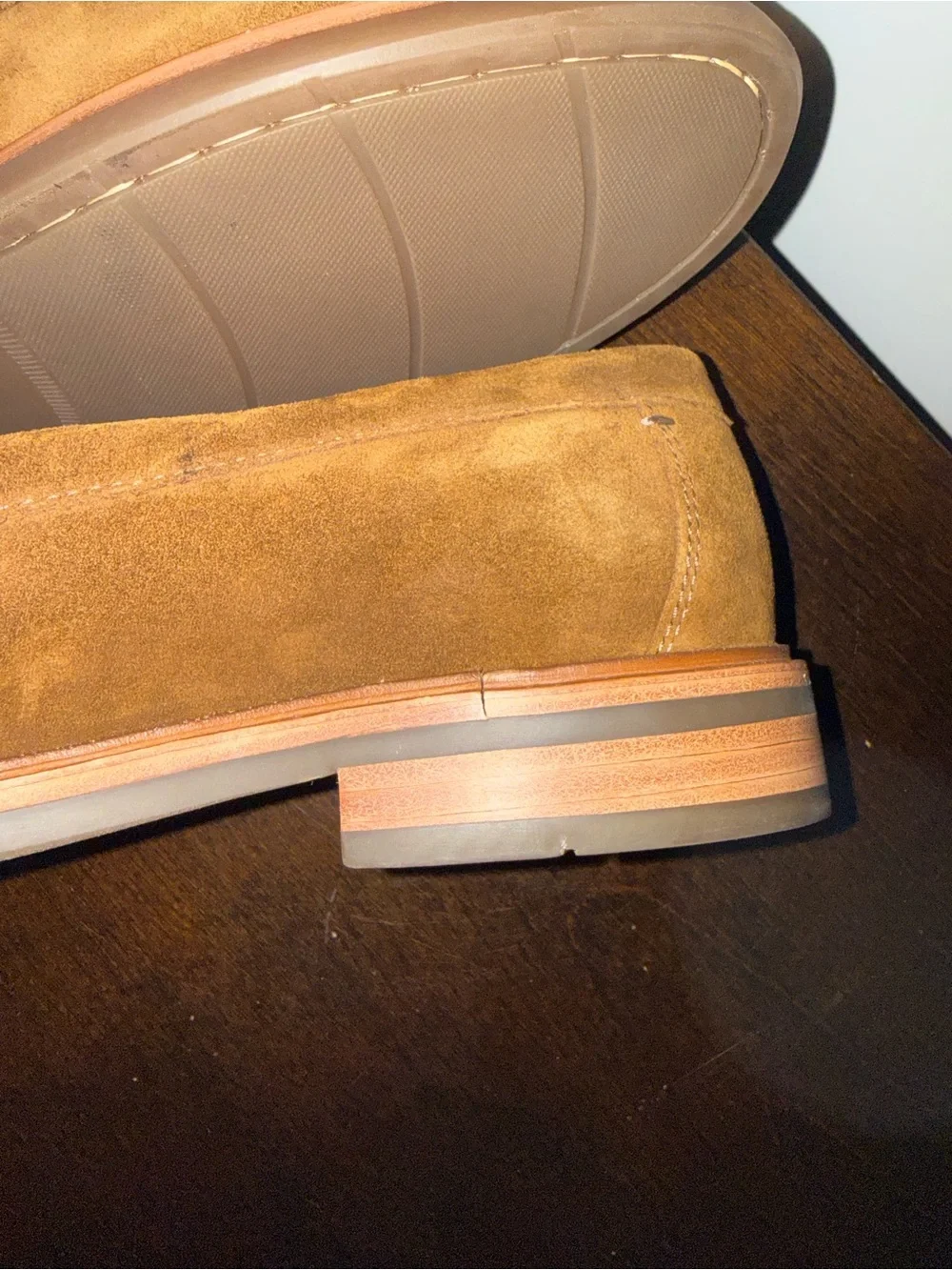 Johnston & Murphy Men's Suede Loafers in Cognac Tan